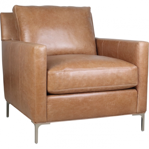 Turner Accent Chair in Cognac Brown Top Grain Leather